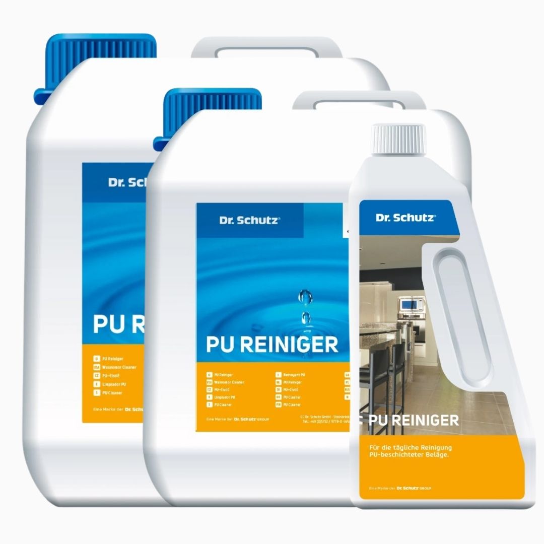 Dr.Schutz PU-Reiniger in 750ml Flasche, 5 Liter Kanister und 10 Liter Kanister